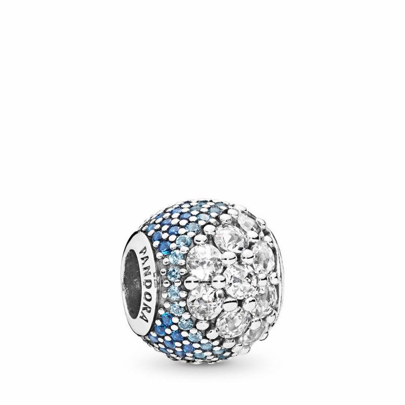 Pandora Blue Enchanted Pavé Charm NZ Sale, Sterling Silver (840675-PSY)